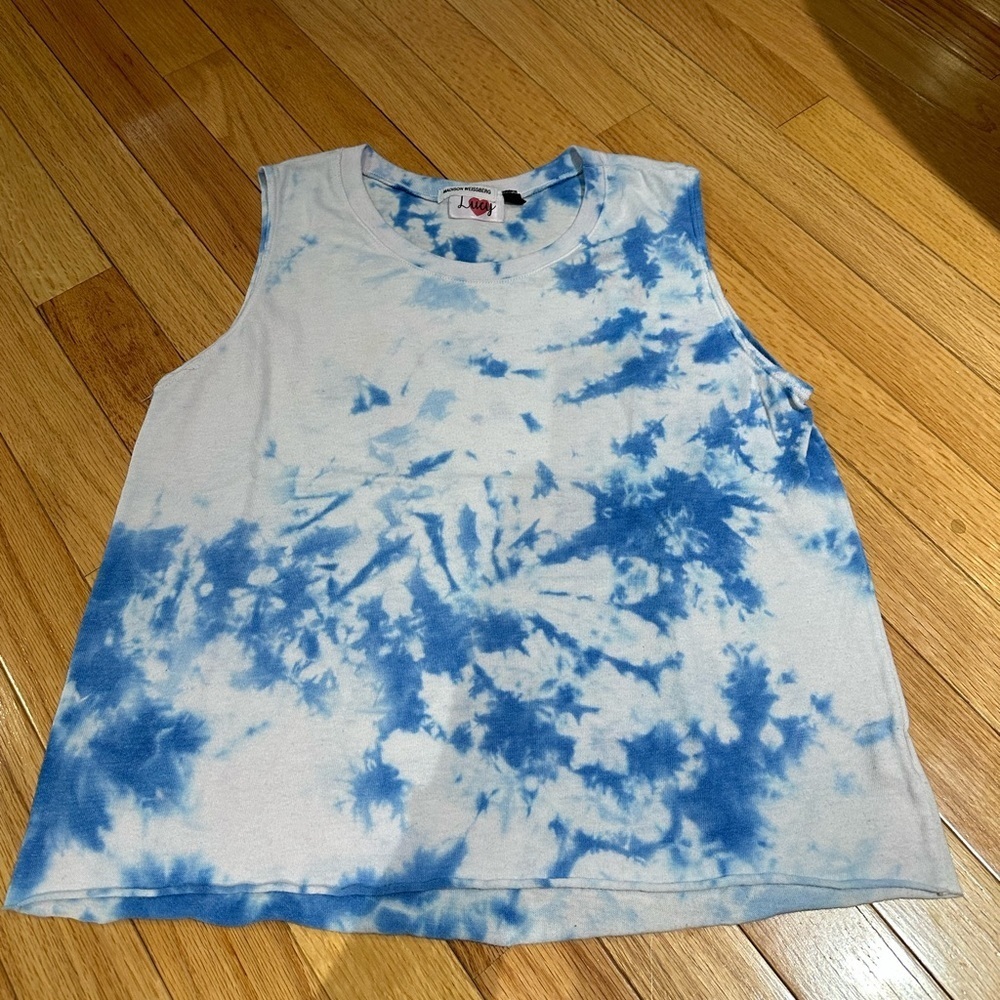 Lucy Girls Blue Tie Diy Tank Top Size Small